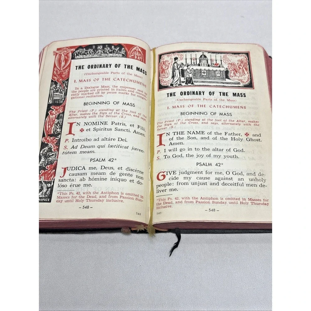 Vtg 1950 St Joseph Daily Missal Official Catholic Prayer Book Mass Catholic 50s